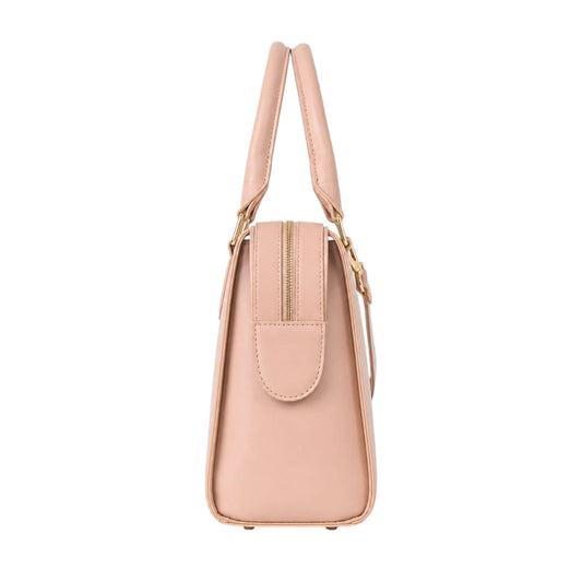 Bagistra Elegant Pink Structured Handbag with Shoulder Strap