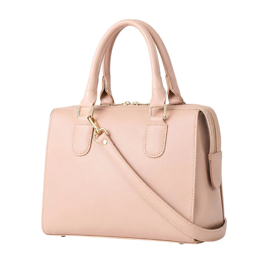 Bagistra Elegant Pink Structured Handbag with Shoulder Strap