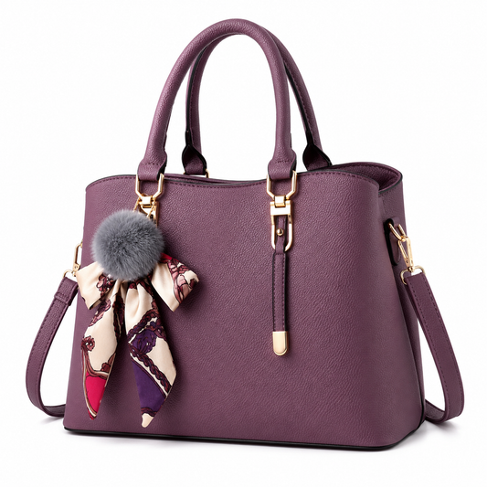 Bagistra Elegant Purple Handbag with Shoulder Strap