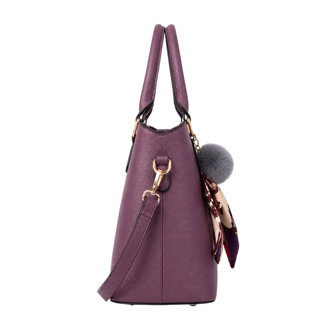 Bagistra Elegant Purple Handbag with Shoulder Strap